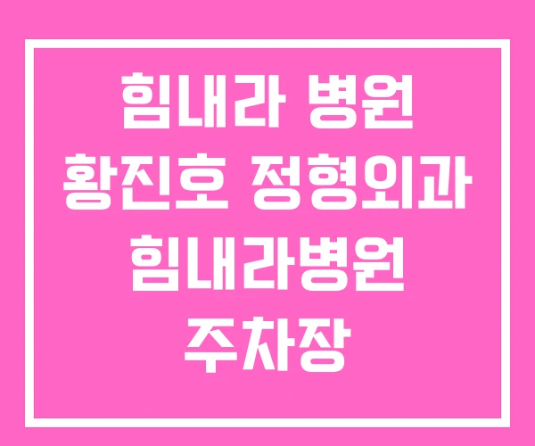 힘내라 병원 황진호 정형외과 힘내라병원 주차장
