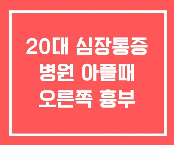 20대 심장통증 병원 아플때 오른쪽 흉부 20대 심장통증 병원 아플때 오른쪽 흉부