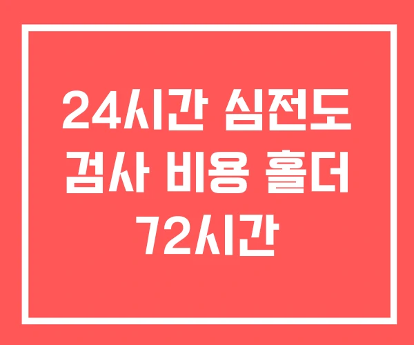 24시간 심전도 검사 비용 홀더 72시간