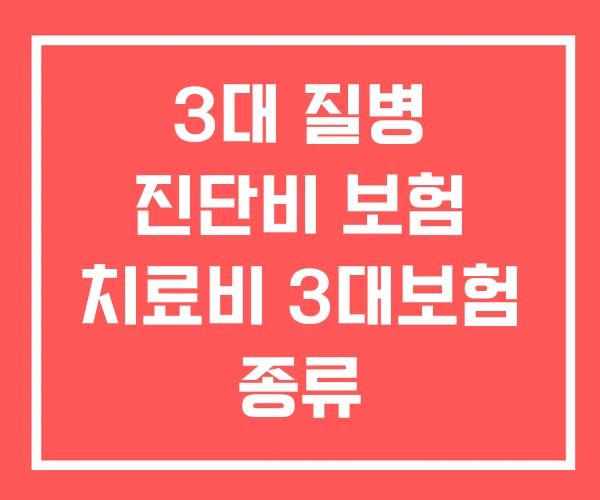 3대 질병 진단비 보험 치료비 3대보험 종류 3대 질병 진단비 보험 치료비 3대보험 종류