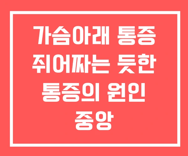 가슴아래 통증 쥐어짜는 듯한 통증의 원인 중앙 가슴아래 통증 쥐어짜는 듯한 통증의 원인 중앙