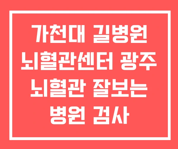 가천대 길병원 뇌혈관센터 광주 뇌혈관 잘보는 병원 검사 가천대 길병원 뇌혈관센터 광주 뇌혈관 잘보는 병원 검사