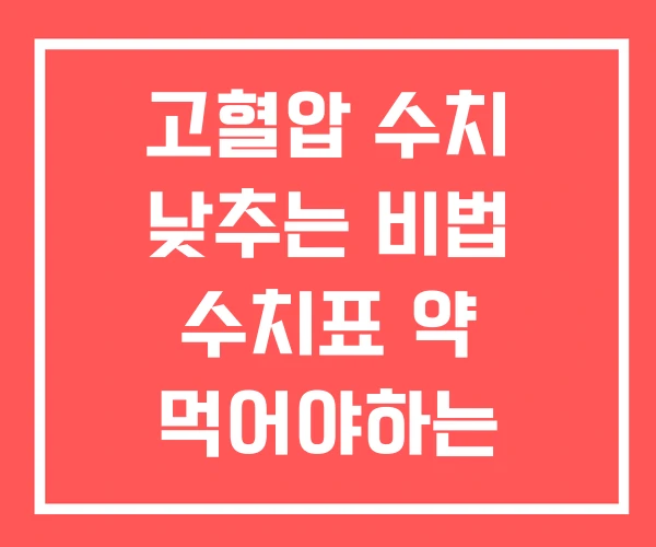 고혈압 수치 낮추는 비법 수치표 약 먹어야하는 고혈압 수치 낮추는 비법 수치표 약 먹어야하는