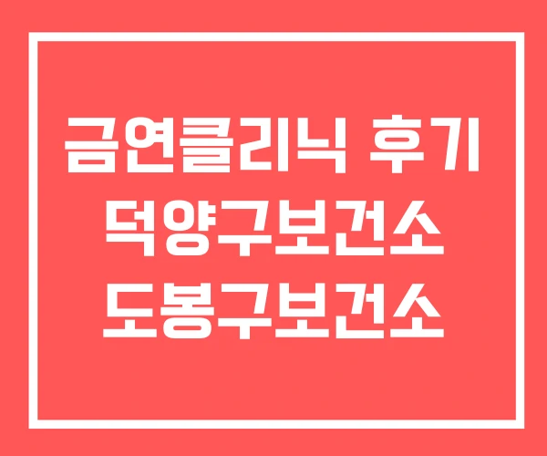 금연클리닉 후기 덕양구보건소 도봉구보건소 금연클리닉 후기 덕양구보건소 도봉구보건소