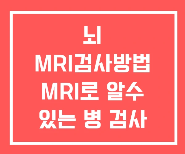 뇌 MRI검사방법 MRI로 알수 있는 병 검사 비용 뇌 MRI검사방법 MRI로 알수 있는 병 검사 비용