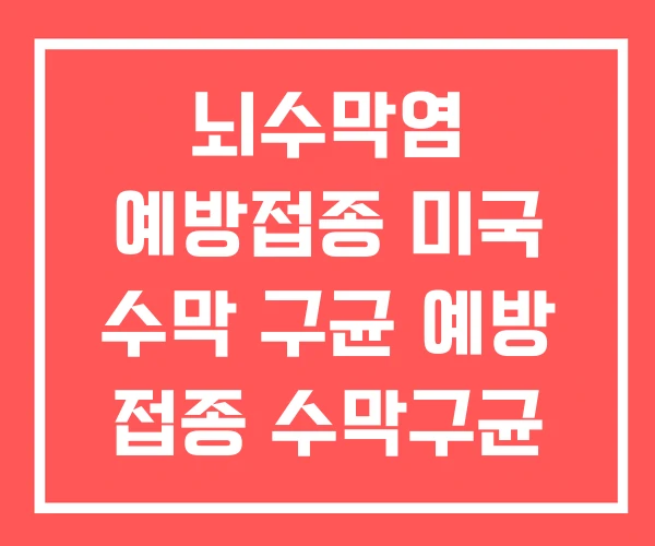 뇌수막염 예방접종 미국 수막 구균 예방 접종 수막구균 뇌수막염 예방접종 미국 수막 구균 예방 접종 수막구균
