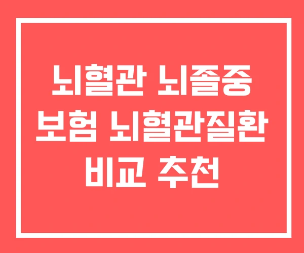 뇌혈관 뇌졸중 보험 뇌혈관질환 비교 추천 뇌혈관 뇌졸중 보험 뇌혈관질환 비교 추천