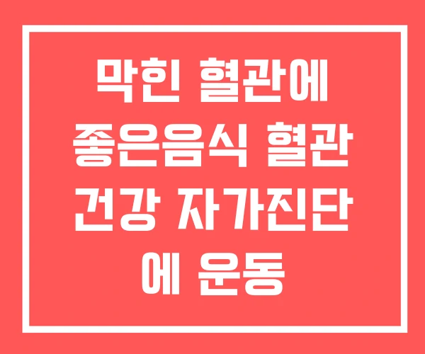 막힌 혈관에 좋은음식 혈관 건강 자가진단 에 운동 막힌 혈관에 좋은음식 혈관 건강 자가진단 에 운동