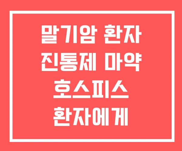 말기암 환자 진통제 마약 호스피스 환자에게 좋은음식 말기암 환자 진통제 마약 호스피스 환자에게 좋은음식