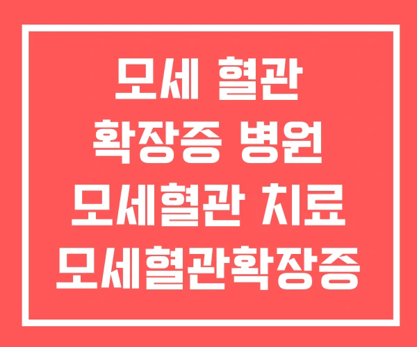 모세 혈관 확장증 병원 모세혈관 치료 모세혈관확장증 얼굴