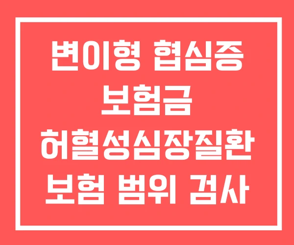 변이형 협심증 보험금 허혈성심장질환 보험 범위 검사 비용 변이형 협심증 보험금 허혈성심장질환 보험 범위 검사 비용