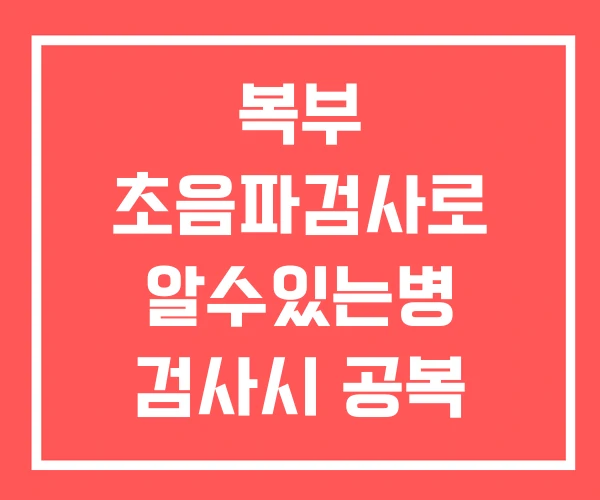 복부 초음파검사로 알수있는병 검사시 공복 검사 시간 복부 초음파검사로 알수있는병 검사시 공복 검사 시간