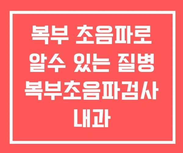 복부 초음파로 알수 있는 질병 복부초음파검사 내과 복부 초음파로 알수 있는 질병 복부초음파검사 내과