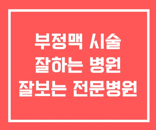 부정맥 시술 잘하는 병원 잘보는 전문병원 부정맥 시술 잘하는 병원 잘보는 전문병원
