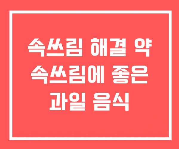 속쓰림 해결 약 속쓰림에 좋은 과일 음식
