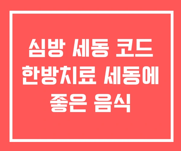 심방 세동 코드 한방치료 세동에 좋은 음식