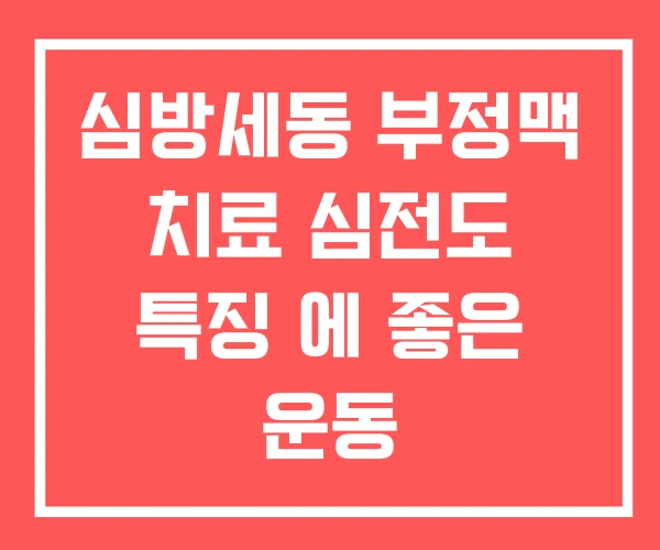 심방세동 부정맥 치료 심전도 특징 에 좋은 운동 심방세동 부정맥 치료 심전도 특징 에 좋은 운동
