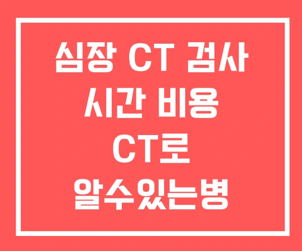심장 CT 검사 시간 비용 CT로 알수있는병 심장 CT 검사 시간 비용 CT로 알수있는병