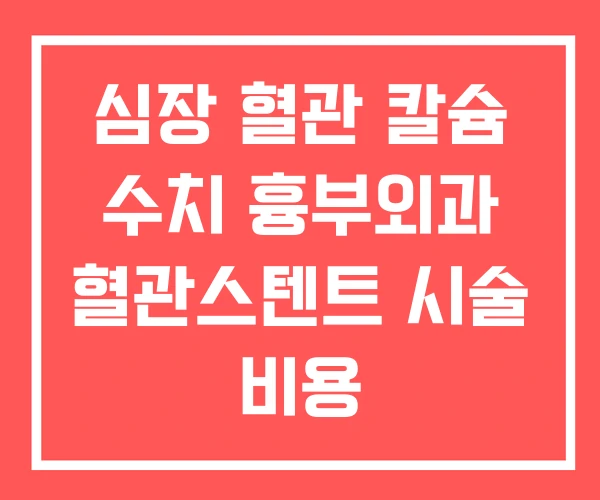 심장 혈관 칼슘 수치 흉부외과 혈관스텐트 시술 비용 심장 혈관 칼슘 수치 흉부외과 혈관스텐트 시술 비용