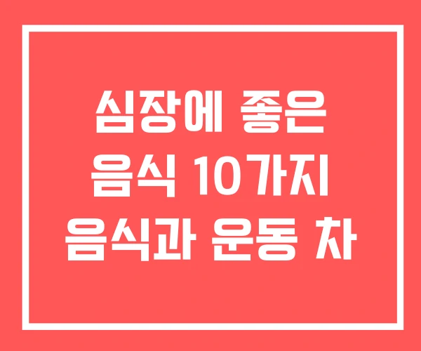 심장에 좋은 음식 10가지 음식과 운동 차