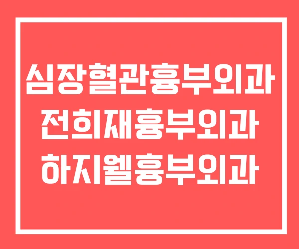 심장혈관흉부외과 전희재흉부외과 하지웰흉부외과 심장혈관흉부외과 전희재흉부외과 하지웰흉부외과