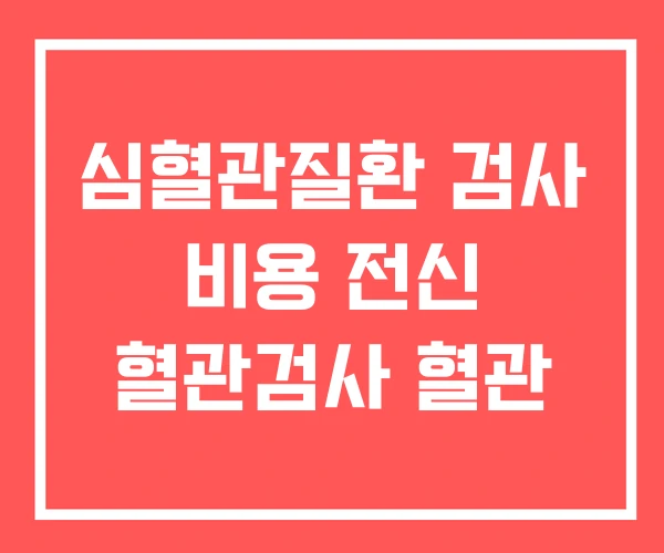 심혈관질환 검사 비용 전신 혈관검사 혈관 심혈관질환 검사 비용 전신 혈관검사 혈관