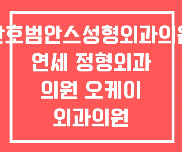 안호범안스성형외과의원 연세 정형외과 의원 오케이 외과의원 안호범안스성형외과의원 연세 정형외과 의원 오케이 외과의원