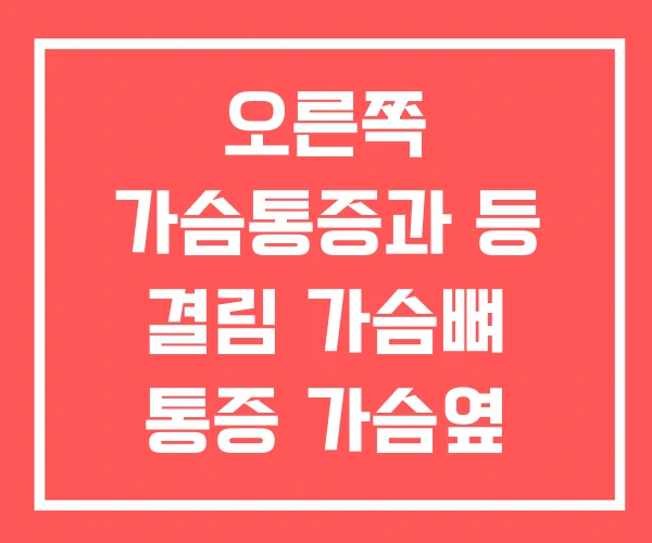 오른쪽 가슴통증과 등 결림 가슴뼈 통증 가슴옆 오른쪽 가슴통증과 등 결림 가슴뼈 통증 가슴옆