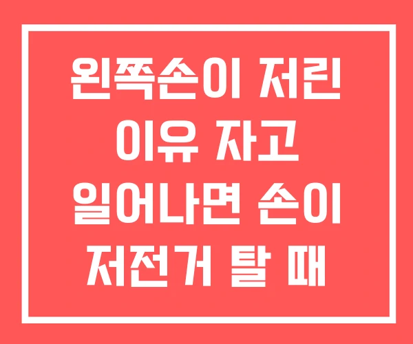 왼쪽손이 저린 이유 자고 일어나면 손이 저전거 탈 때 왼쪽손이 저린 이유 자고 일어나면 손이 저전거 탈 때