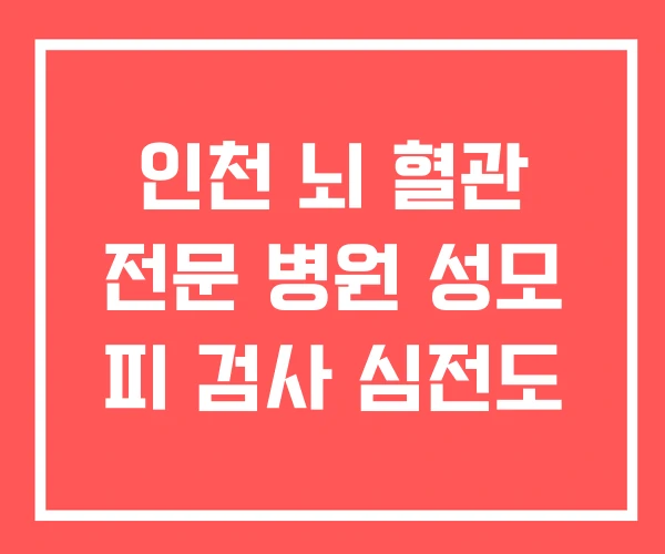 인천 뇌 혈관 전문 병원 성모 피 검사 심전도 인천 뇌 혈관 전문 병원 성모 피 검사 심전도