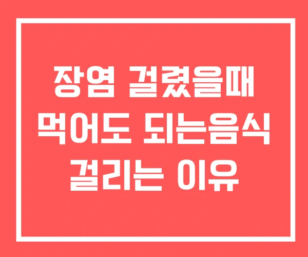 장염 걸렸을때 먹어도 되는음식 걸리는 이유 장염 걸렸을때 먹어도 되는음식 걸리는 이유