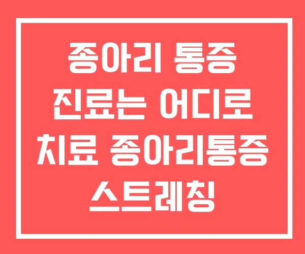 종아리 통증 진료는 어디로 치료 종아리통증 스트레칭 종아리 통증 진료는 어디로 치료 종아리통증 스트레칭