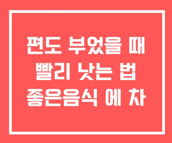 편도 부었을 때 빨리 낫는 법 좋은음식 에 차