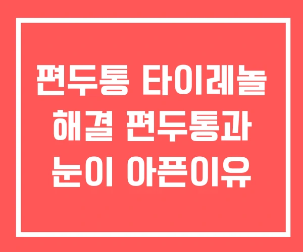 편두통 타이레놀 해결 편두통과 눈이 아픈이유 편두통 타이레놀 해결 편두통과 눈이 아픈이유