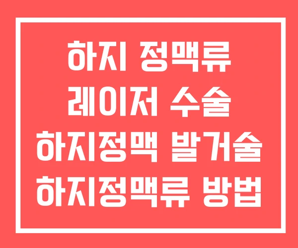 하지 정맥류 레이저 수술 하지정맥 발거술 하지정맥류 방법 하지 정맥류 레이저 수술 하지정맥 발거술 하지정맥류 방법