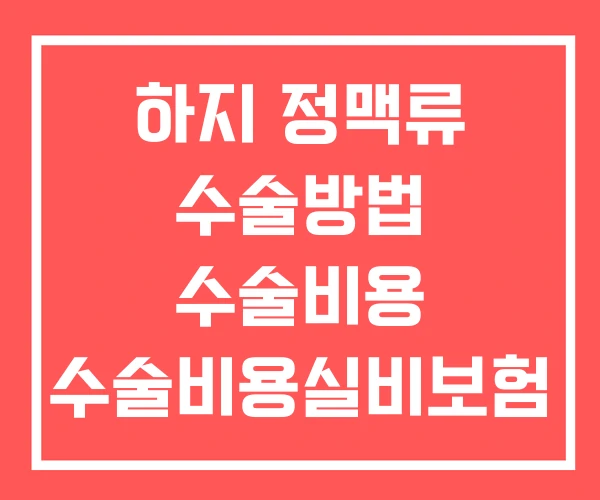 하지 정맥류 수술방법 수술비용 수술비용실비보험 하지 정맥류 수술방법 수술비용 수술비용실비보험