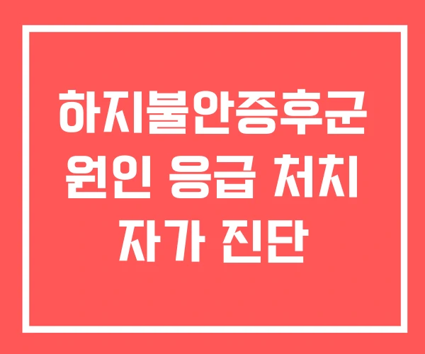 하지불안증후군 원인 응급 처치 자가 진단 하지불안증후군 원인 응급 처치 자가 진단
