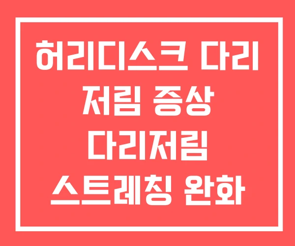 허리디스크 다리 저림 증상 다리저림 스트레칭 완화 허리디스크 다리 저림 증상 다리저림 스트레칭 완화