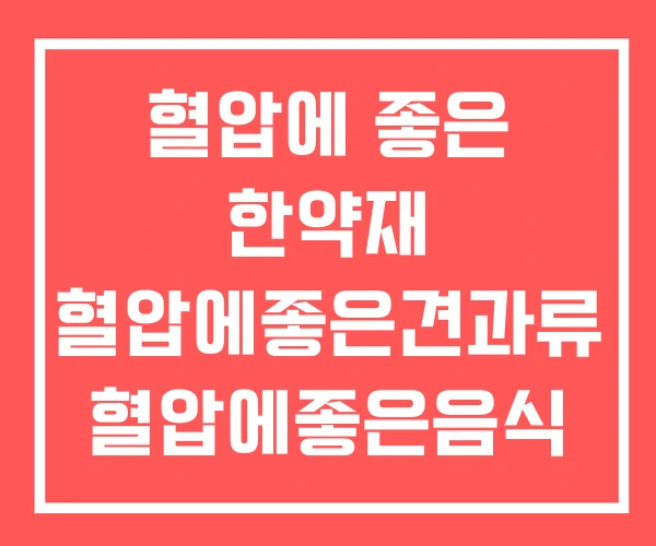 혈압에 좋은 한약재 혈압에좋은견과류 혈압에좋은음식 식단
