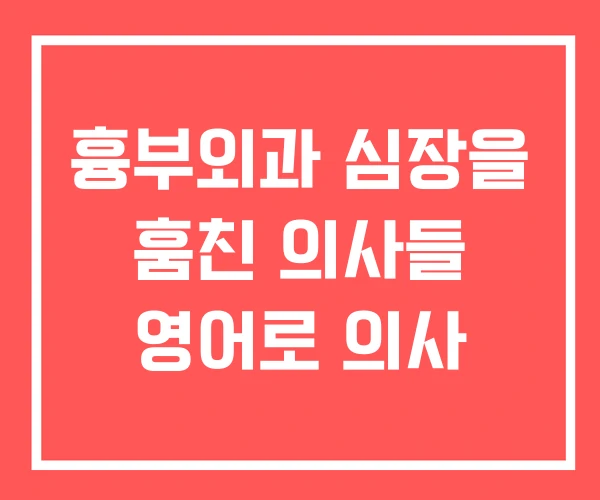 흉부외과 심장을 훔친 의사들 영어로 의사 흉부외과 심장을 훔친 의사들 영어로 의사